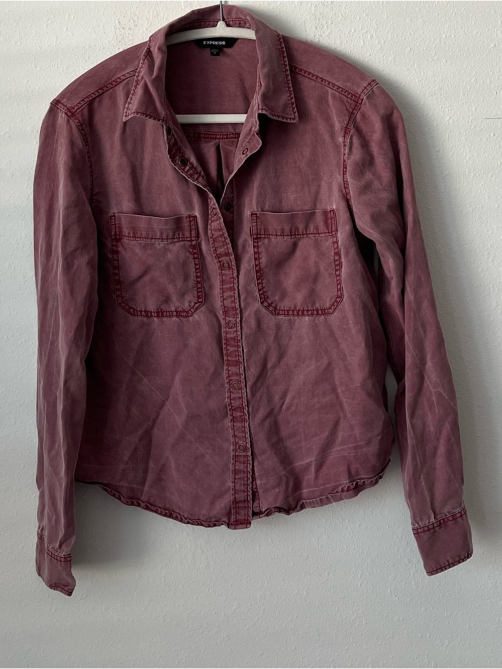 Express Button-Up Shirt in Dusty Rose